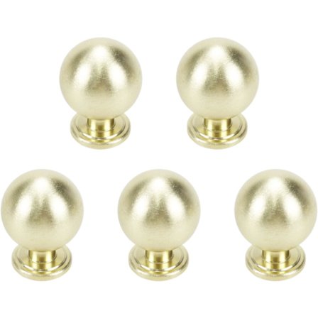 5 st runda lådknoppar i guld, knoppar till byrå, köksbeslag, 24 mm i diameter