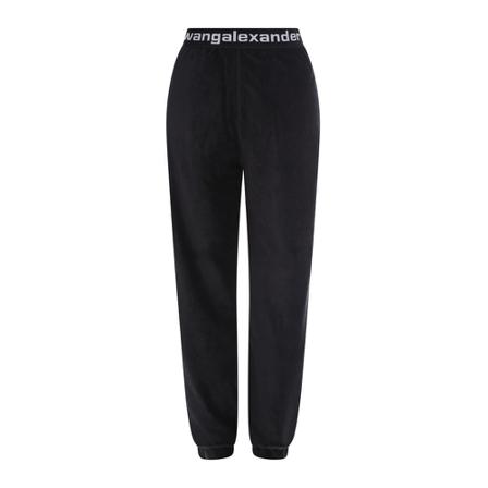 T by Alexander Wang, Corduroy Pant W/Logo Czarny, Kobieta, Rozmiar: M