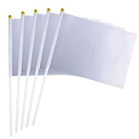 25 STK White Flag Mini Plain Blank
