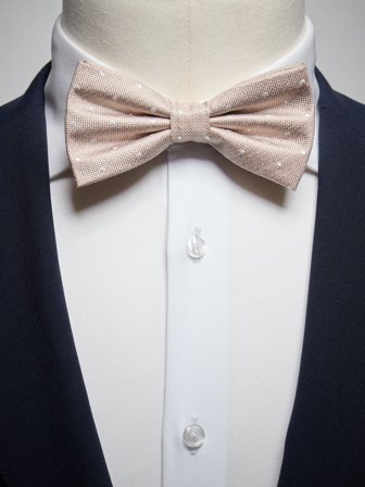 John Henric Men's Beige Gepunktetes Vorgebundene Fliege Seide Size Pre-tied