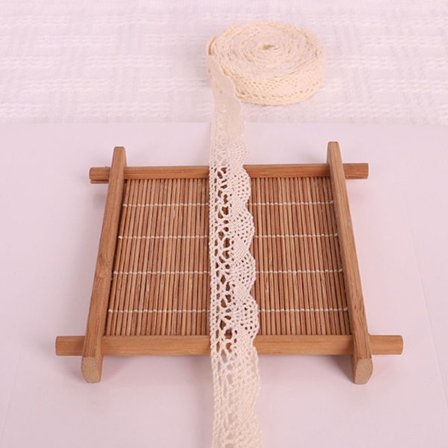 Bomull Blondekant Heklet blondebånd IVORY4 IVORY4