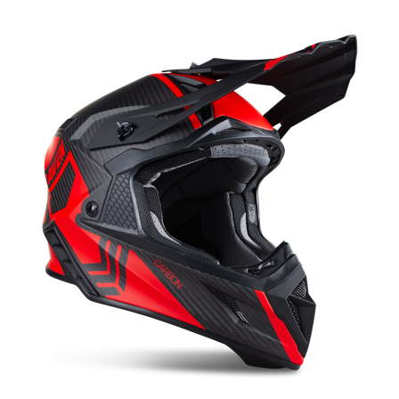 Casco Cross Raven Ipsum Carbon Rosso 2XL 63-64cm