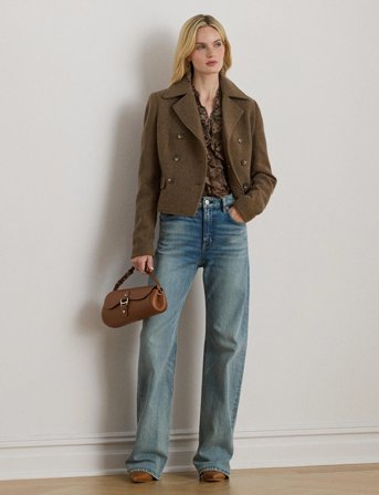 Lauren Ralph Lauren Paisley Ruffle-Trim Chiffon Blouse - Brown - M