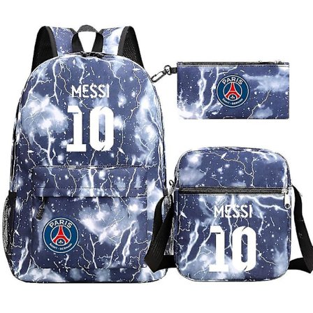 Messi Man Ryggsäck - Skolväskor för tonårsflickor, pojkar - 3 st Laptop Casual Mochilas - Dam, Herr Ryggsäck