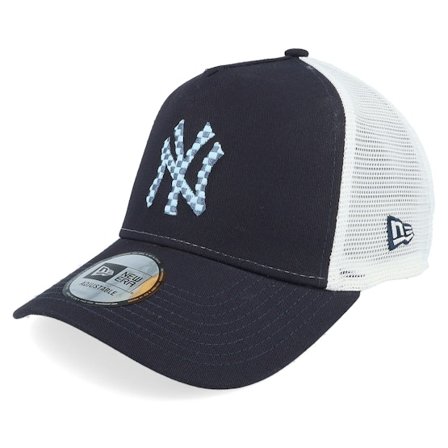 New Era - MLB Blauw trucker Cap - New York Yankees Seasonal Infill Navy/White A-frame Trucker @ Hatstore