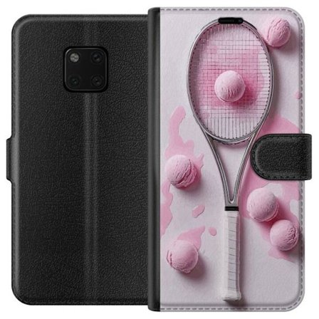 Kompatibelt Lommeboketui til Huawei Huawei Mate 20 Pro Rosa glasskuler og tennisracket i et kreativt, stille bilde med leken popfølelse og moderne de