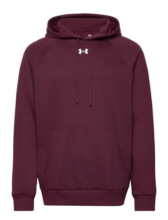 Ua Rival Fleece Hoodie Hettegenser Genser Burgunder Under Armour*Betinget Tilbud