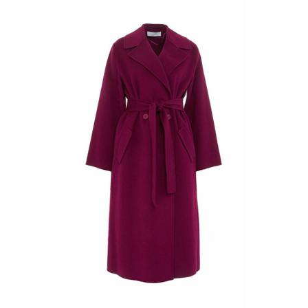 Kaos Belted Coats Lilla, Dame Uldfrakker