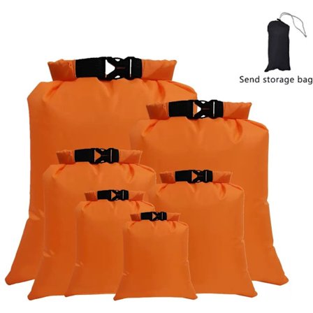 Vanntett tørrposepakke med 6 tørrposer og vanntett pose Tørrpose Kano-poser Tørrpose Vanntette poser Vanntett rulletopp-pakkeveske for svømming strand