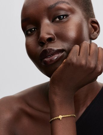 Pandora Textured Mushroom 14K Gold-Plated Mini Charm - Gold - ONE SIZE