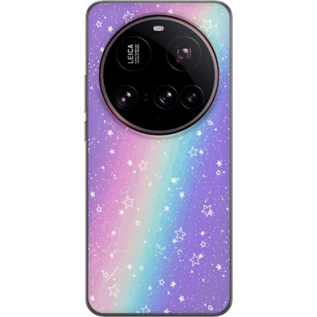 Kompatibel Mobilcover til Xiaomi 15 Ultra Rainbow-farvet pastelbaggrund med hvide stjerner og glitrende prikker i blød overgang