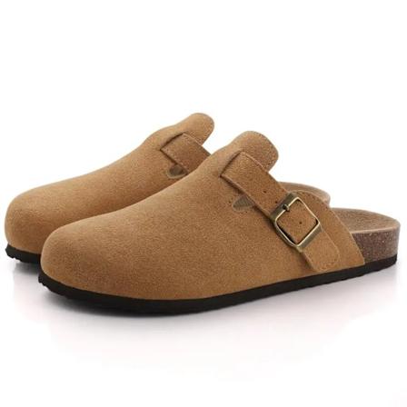 Shevalues Mode Clogs Tøfler Kvinder Unisex Hjem Sandaler Og Muldvarpe Comfort Slip-On Kartoffelsko Par Udendørs Strandsko Suede Brown 45(fit 28cm)