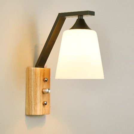 Nordisk solid vegglampe kreativ enkel nattbordslampe moderne gjest