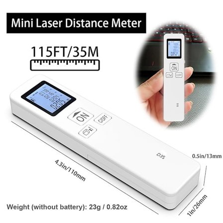 35m lasermitta Lcd digitaalinen laseretäisyysmittari taskukokoinen minietäisyysmittari Etäisyys/Pinta-ala/Tilavuus/Pythagoraan mittaustyökalu 
