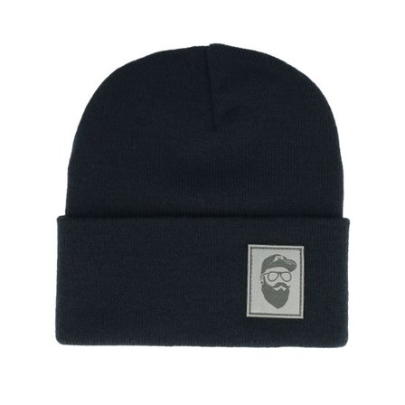 Bearded Man - Blå cuff Beanie - Cap Man Patch Navy Beanie @ Hatstore