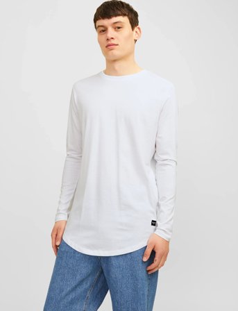 Jack & Jones Jjenoa Tee O-Neck Ls Noos - White - S