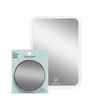 Gillian Jones Tablet Spejl Med Led Lys, Touch gg Sugekopspejl Hvid, Tøj & Bolig, Tilbehør, Makeupspejle