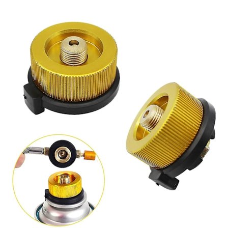 2 stk Camping Gassflaske Adapter Gasskonverteringshode Adapter Dyse Kobling Gasskomfyr Ventil Adapter For Butanbeholder Til Å Skru På