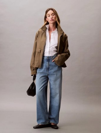 Calvin Klein Short Cotton Jacket - Khaki green - L