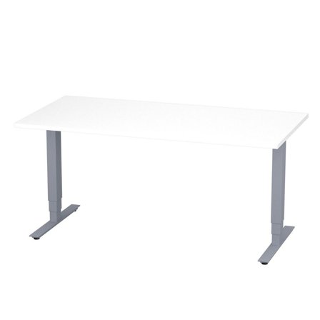 DENORD DESIGN Bord höj/sänk Pro 1600x800 vit/silver - Lyreco - Kontorsmöbler och inredning - Bord och hurtsar - Skrivbord - Höj/sänkbar