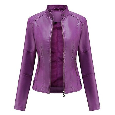 Skinnjacka för damer, avslappnad med dragkedja