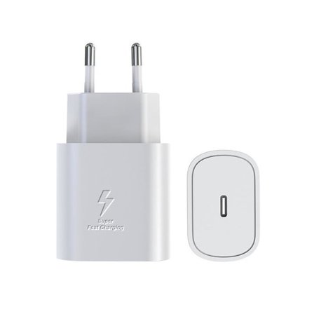 Nopea laturi 45W Samsungille USB-C:lle, 1 metrin datakaapeli + laturipää valkoinen 45W