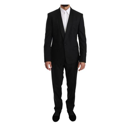 Dolce & Gabbana One Button Slim Martini Suit Sort, Herre Jakkesæt