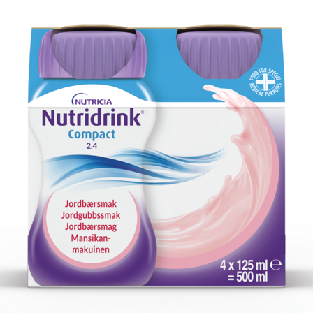 Nutridrink Compact næringsdrikk, Jordbær, 4x125 ml