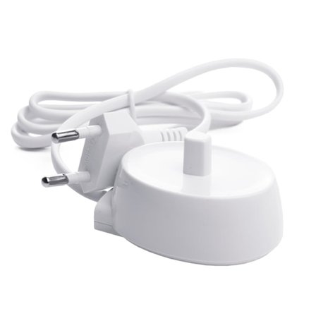 Lader for Oral B elektrisk tannbørste med tannbørsteholder hvit