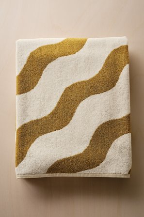 Jotex - Badelaken 90x150 Cm Naturlig hvit/olivenolje - WAVES - Kjøp Badelaken hos Jotex