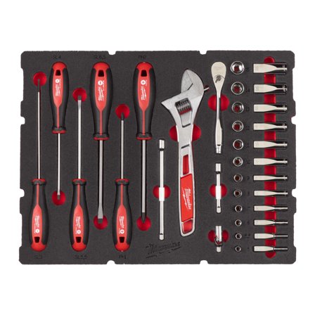 Milwaukee 4932480717 Pipenøkkel 1/4", 35 deler, Håndverktøy