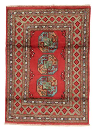 Käsinsolmittu Afghan Fine Matot 126X172 Tummanpunainen/Ruskea