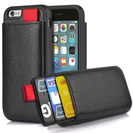 Iphone/samsung/huawei - Mobilskal - Dolt Kortfack / Korthållare Black Iphone 7