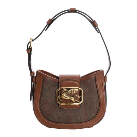 Etro Mini Oval Shoulder Tas , Bruin , Dames , Maat: ONE Size Schoudertassen