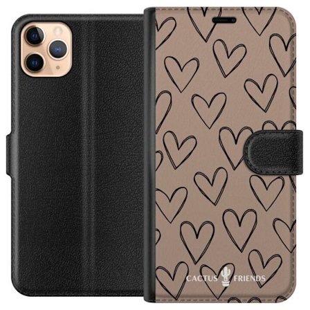 Yhteensopiva Lompakkokotelo Apple Apple iPhone 11 Pro Max Cactus and Friends - Earthy Sketch Hearts
