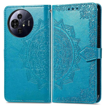 Plånboksfodral Mandala Blomma Läder Telefonskal Ställ - Grön GS för TCL 50 Pro NxtPaper 5G