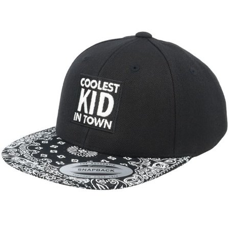 Kiddo Cap - Svart snapback Keps - Kids Coolest Kid In Town Black/Paisley Snapback @ Hatstore