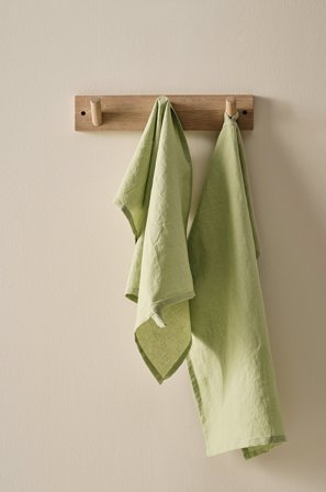 Jotex - Kjøkkenhåndkle Linmiks 2-pakke Lys grønn - LINA - Kjøp Kjøkkenhåndklær hos Jotex