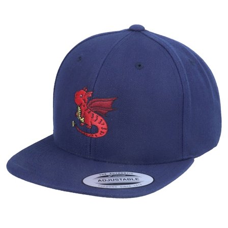 Kiddo Cap - Blauw snapback Cap - Kids Kawai Dragon Navy Snapback @ Hatstore