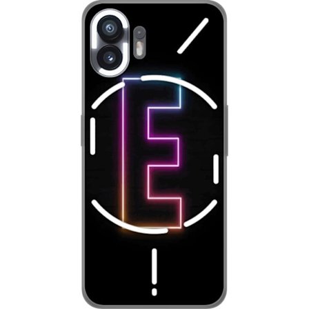 Kompatibel Mobilcover til Nothing Nothing Phone (2) Minimalistisk neonbogstav E i lyse farver mod mørk baggrund i moderne og stilren design