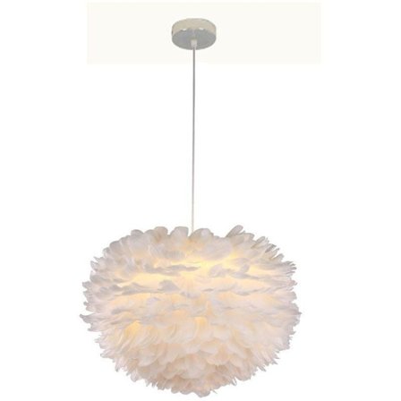 Höyhenlamppu, sopii makuuhuoneeseen, olohuoneeseen jne., ETL-sertifioitu pohjoismainen romanttinen kattokruunu (valkoinen lampunvarjostin) - Perfet