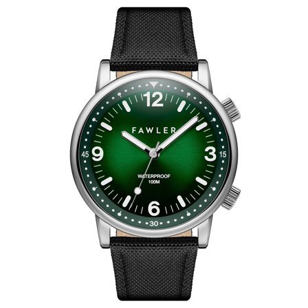 Acero | Silver-tone and Green Stainless Steel Dive Watch for Men - Wrist watches