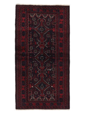 Oriental Baluch Rug 107X203 Black Wool, Persia