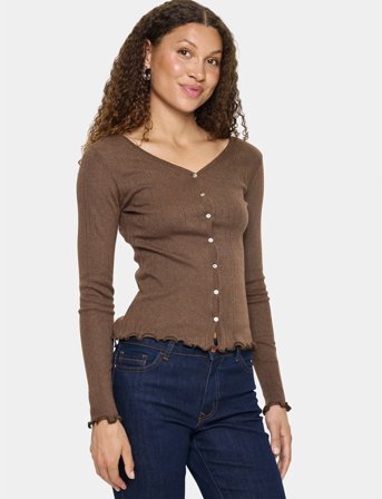 Saint Tropez Grusz Cardigan - Brown - XL