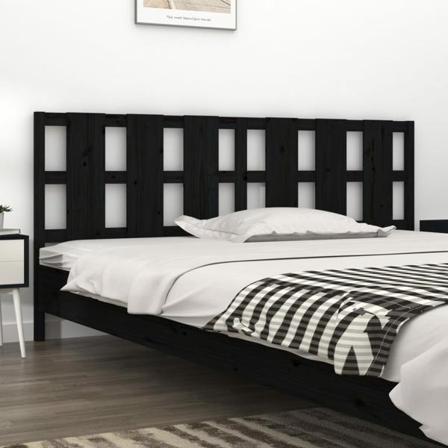 Vidaxl Sänggavel Svart 205,5x4x100 Cm Massiv Furu Svart