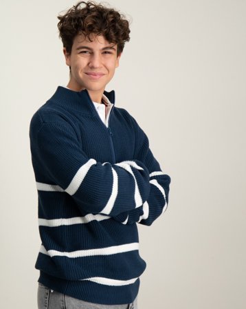 Grunt Chon Knit Blå Tröjor Kille - Kids Brand Store