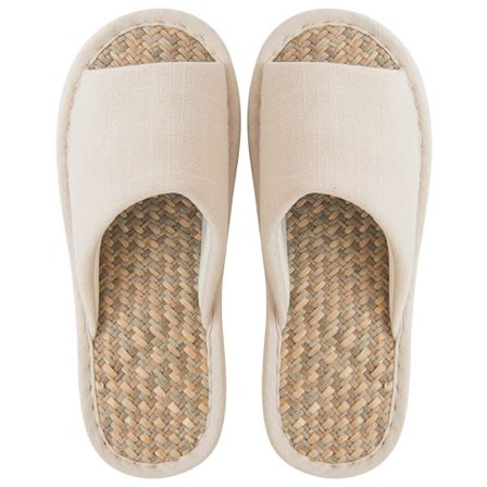 Hør hjemmesko til kvinder, skridsikre, vævede, åndbare indendørs sko