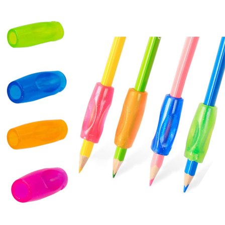 Silikone pennegreb, 8 stk. silikone blyantsgreb, skrivehjælpemiddel til børn, ergonomisk penneholder, venstrehånds- og højrehånds blyantsgreb