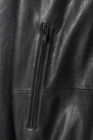 COS Women's Chaqueta Estilo Camionero De Piel in Negro