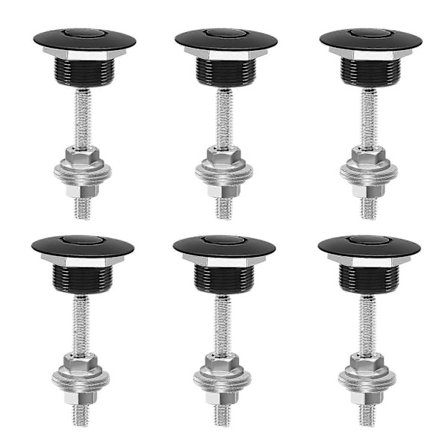 4X Trykknap Hurtigudløser Bilhjelm Hjelm Lås Pin Lås Kofanger Clip Sort